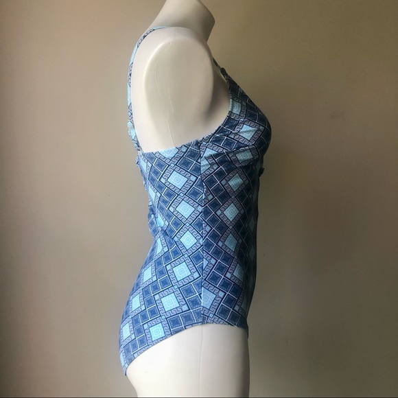 Cupshe Plunge Strappy Lace Up Greek Key One Piece Swimsuit M NEW - Picture 5 of 9